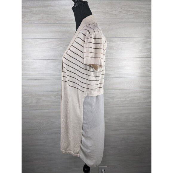 August Silk Knit Cropped Long Sheer Cardigan - Picture 3 of 6